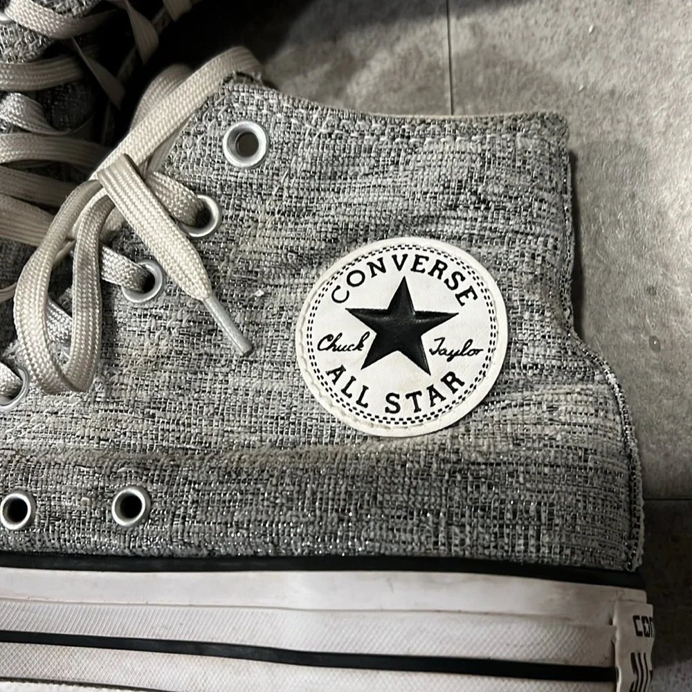 S1078 Converse 553411F All Star Chuck Taylor Sparkle Hi Top Sneakers Women's 9 - Picture 2 of 8
